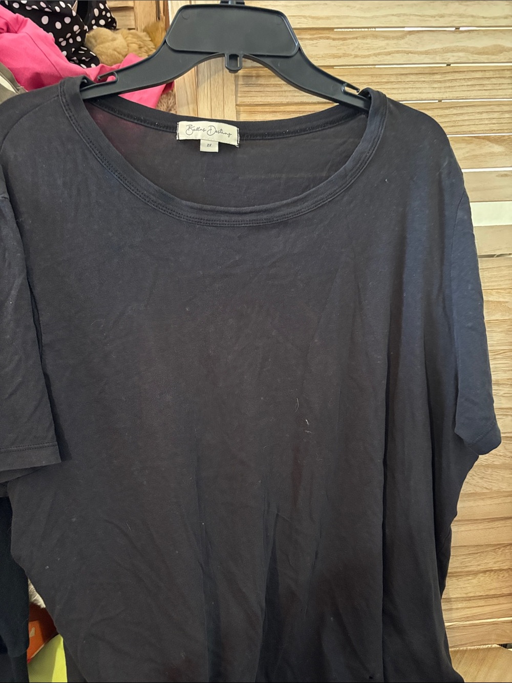 Black Short-Sleeve Crewneck Tee 2X